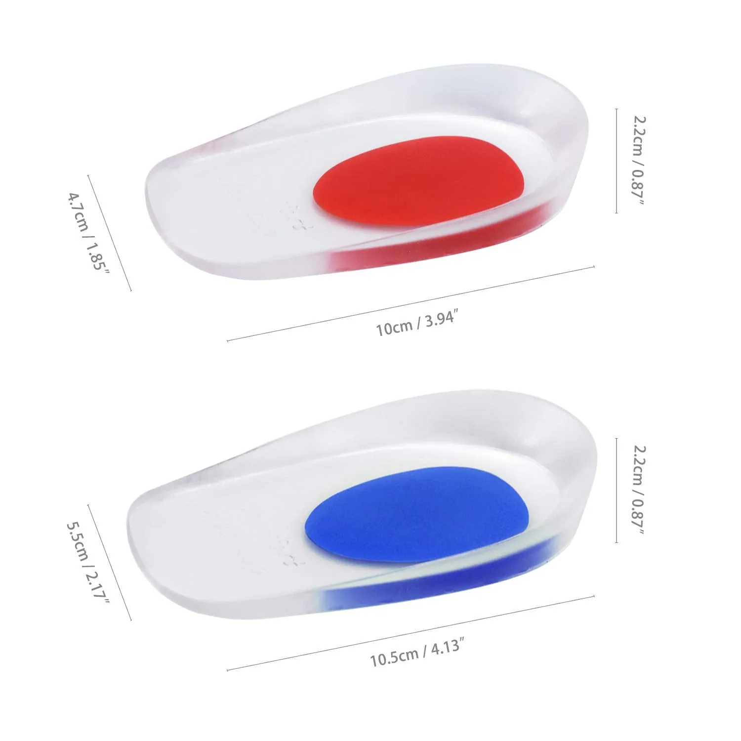 2 Pairs Orthotic Gel Heel Pads, Silicone Heel Cup Pads Heel Support Pads Cushions for Plantar Fasciitis Heel Pain