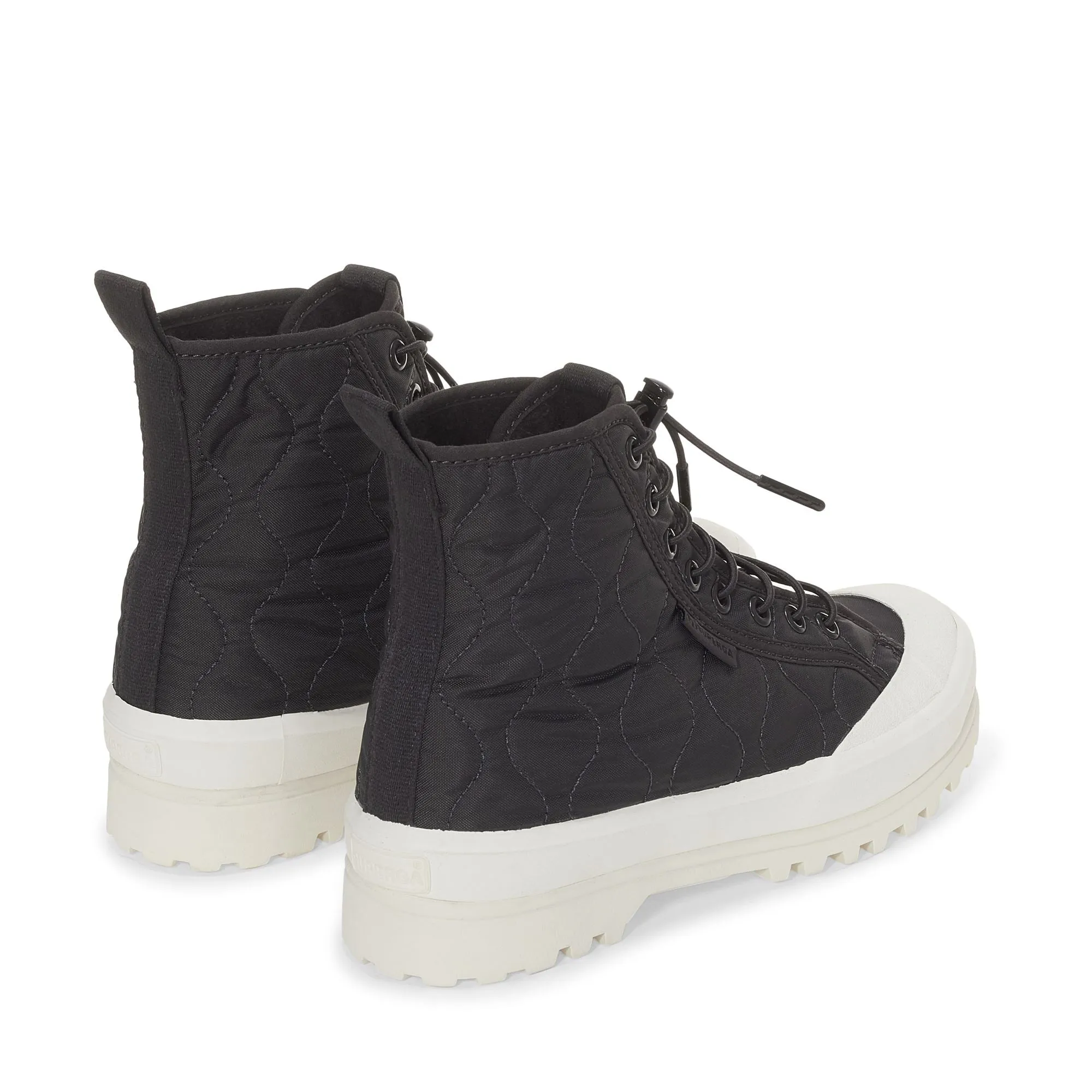 2644 ALPINA QUILTED NYLON - Ankle Boots - Laced - Woman - BLACK BRISTOL- F AVORIO