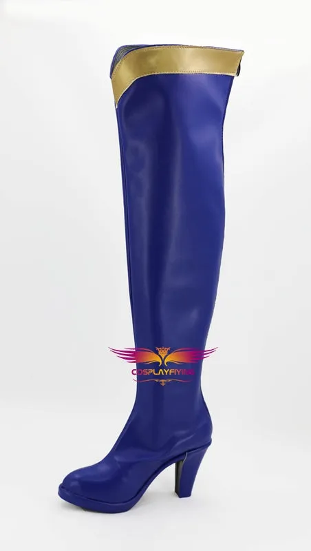 Anime Kono Subarashii Sekai ni Shukufuku wo! Aqua Cosplay Shoes Boots Custom Made for Adult Men and Women Halloween Carnival