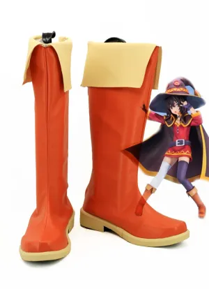 Anime Kono Subarashii Sekai ni Shukufuku wo! Megumin Cosplay Shoes Boots Custom Made for Adult Men and Women Halloween Carnival