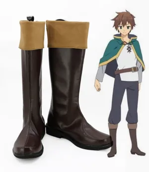 Anime Kono Subarashii Sekai ni Shukufuku wo! Satou Kazuma Cosplay Shoes Boots Custom Made for Adult Men and Women Halloween Carnival