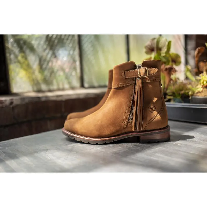 Ariat Abbey Waterproof Ladies Tassel Ankle Boot - Chestnut