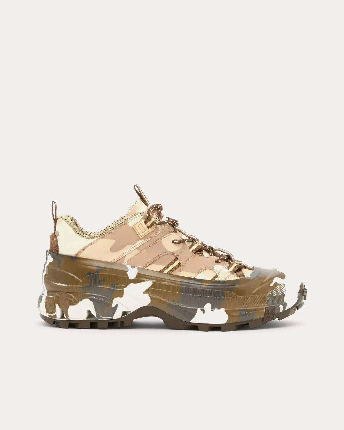 Arthur Camouflage Print Nylon Brown Low Top Sneakers