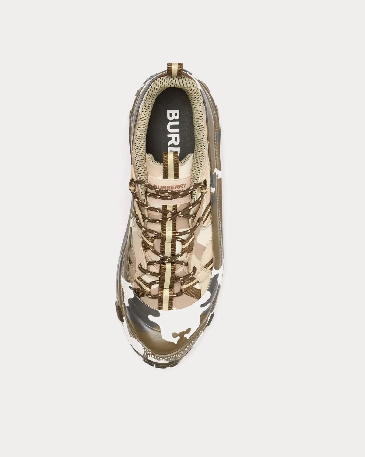 Arthur Camouflage Print Nylon Brown Low Top Sneakers