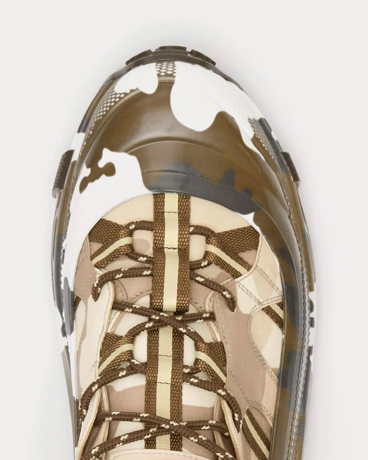 Arthur Camouflage Print Nylon Brown Low Top Sneakers