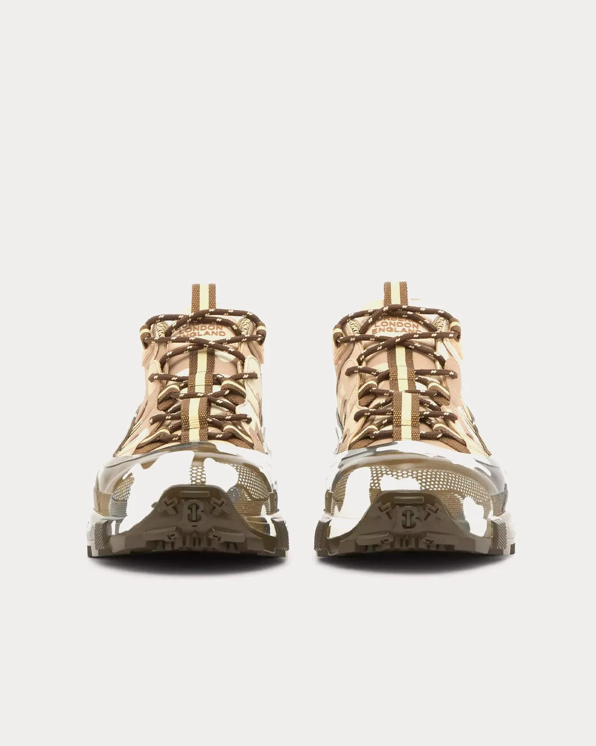 Arthur Camouflage Print Nylon Brown Low Top Sneakers