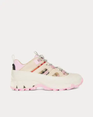 Arthur Check Cotton & Leather Pale Peach Low Top Sneakers