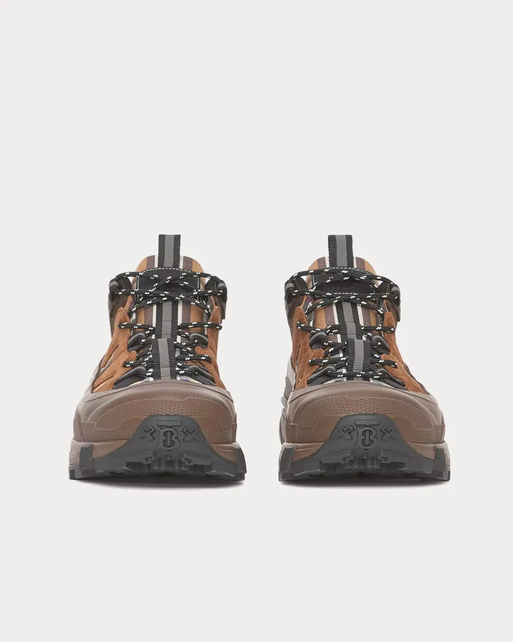 Arthur Check Cotton, Suede & Leather Birch Brown Low Top Sneakers
