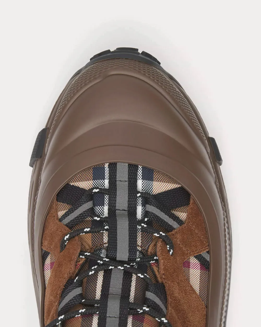 Arthur Check Cotton, Suede & Leather Birch Brown Low Top Sneakers