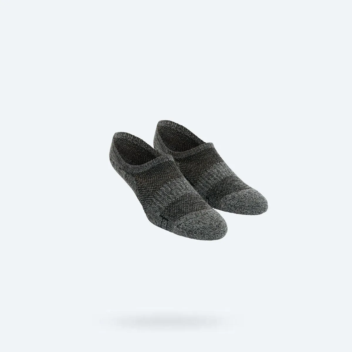 Atlas No Show Sock - Grey Black Heather