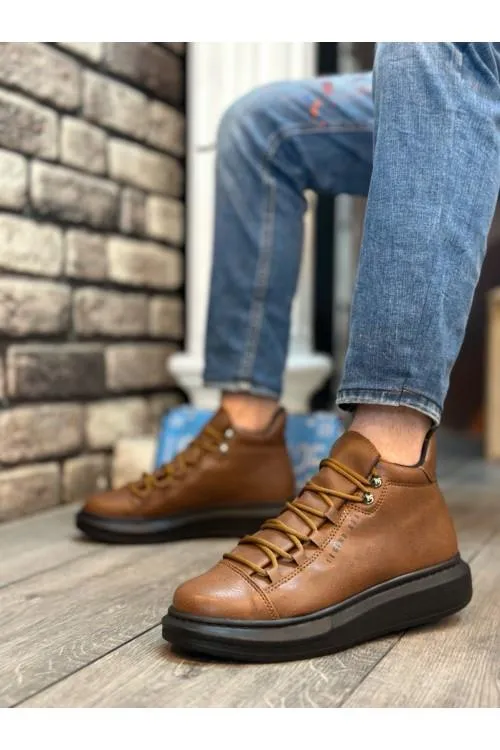 BA0312 Lace-up High Toe Black Sole Men's Style Sport Boots