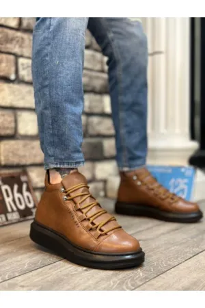 BA0312 Lace-up High Toe Black Sole Men's Style Sport Boots