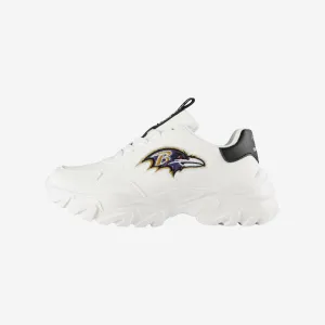 Baltimore Ravens Womens Glitter Big Logo Vintage White Chunky Sneaker