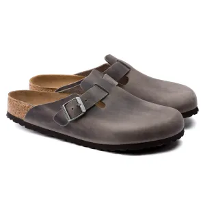 Birkenstock Boston Soft Footbed Iron Oiled Leather