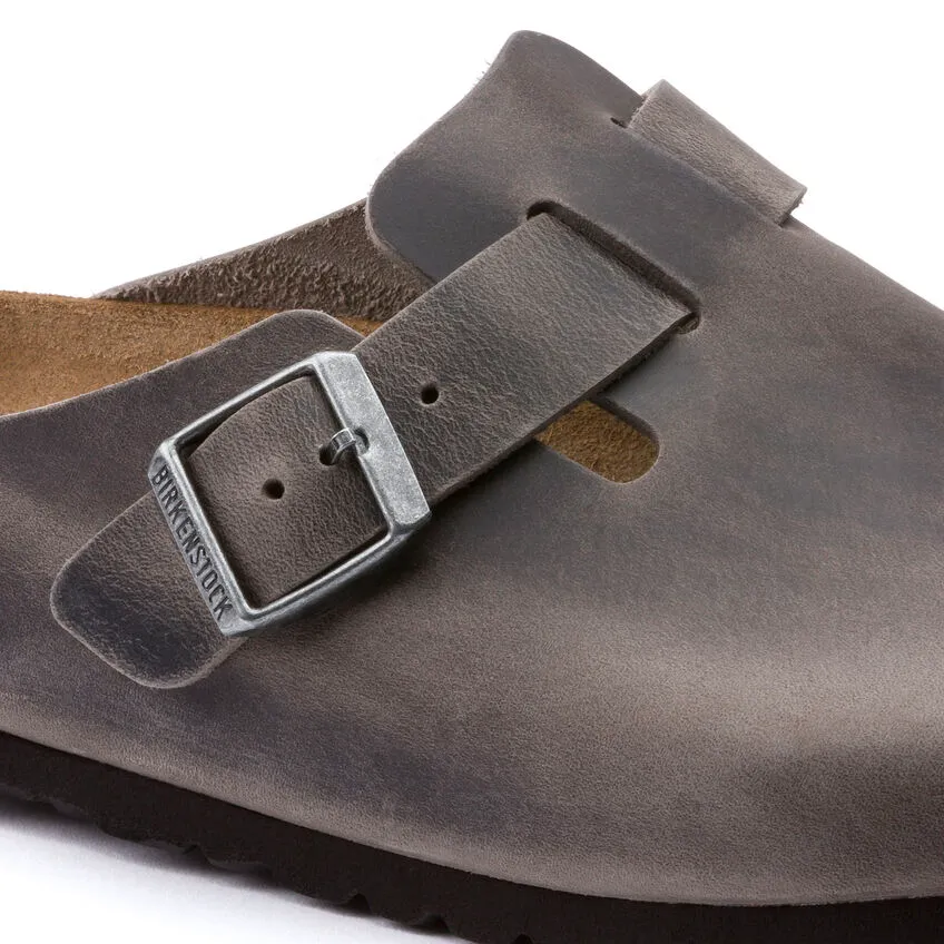 Birkenstock Boston Soft Footbed Iron Oiled Leather