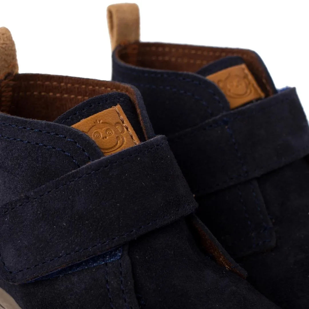 BOYS SUEDE BOOTS SPORT SOLE WITH ADHERENT STRAP