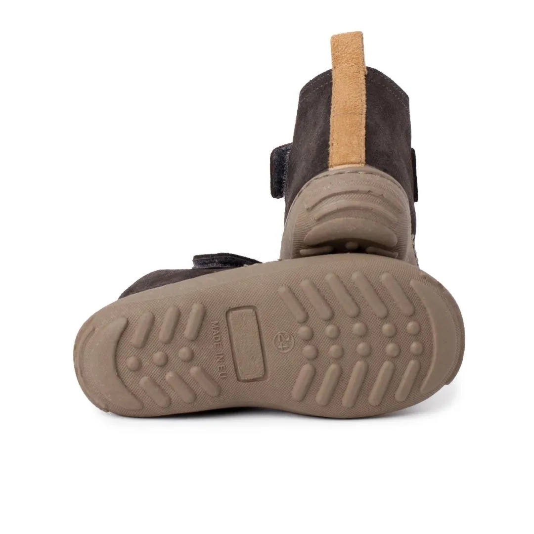 BOYS SUEDE BOOTS SPORT SOLE WITH ADHERENT STRAP