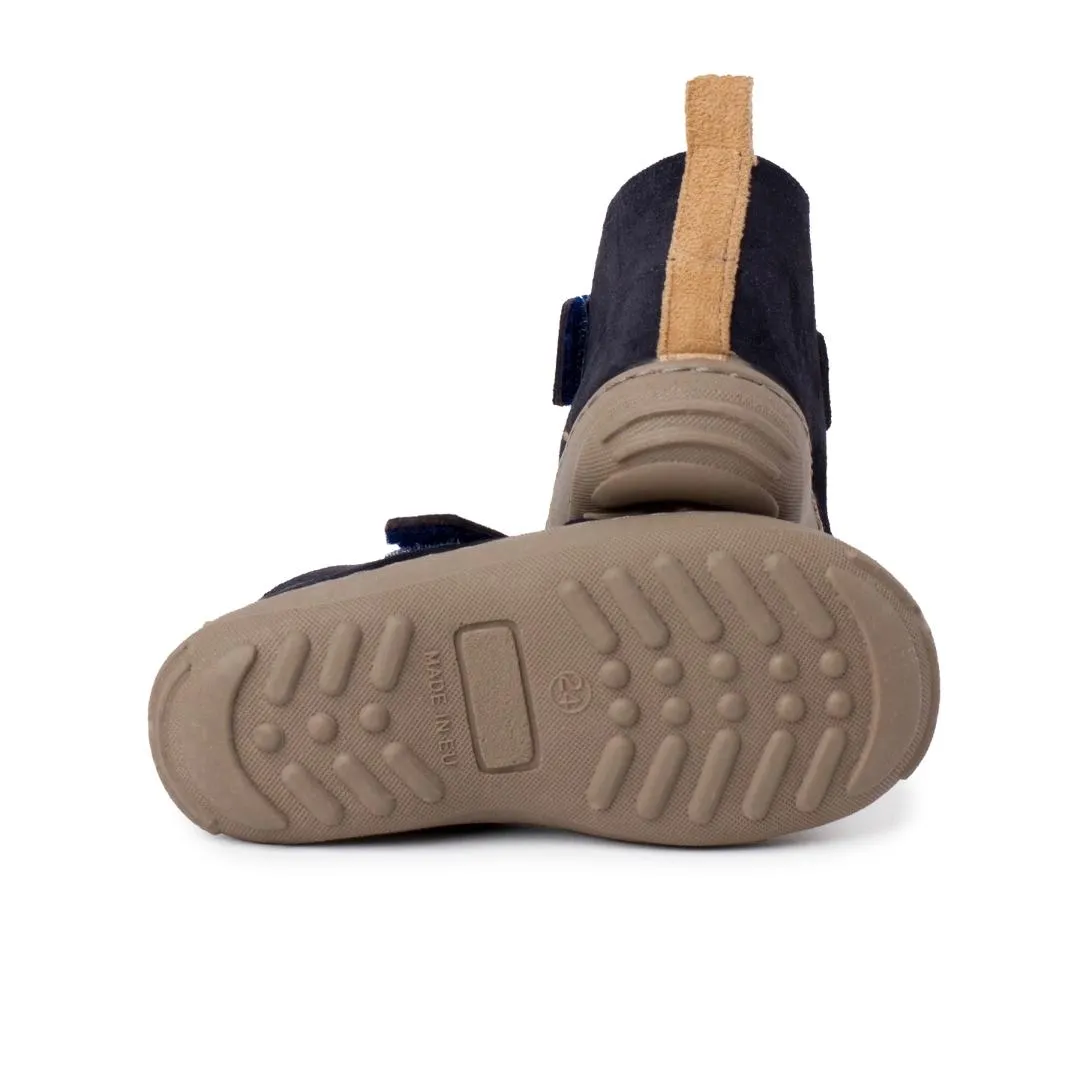 BOYS SUEDE BOOTS SPORT SOLE WITH ADHERENT STRAP