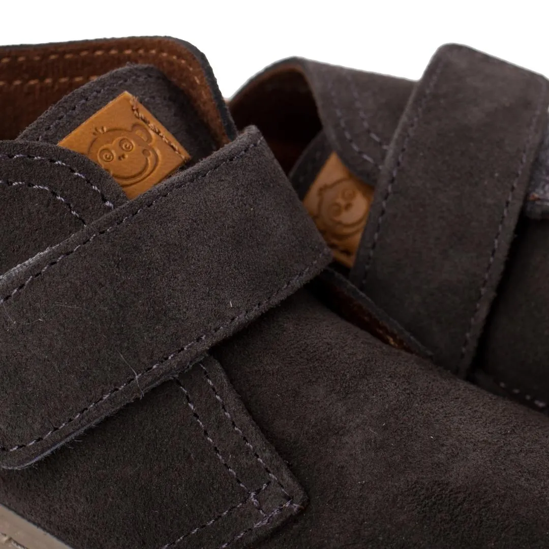 BOYS SUEDE BOOTS SPORT SOLE WITH ADHERENT STRAP