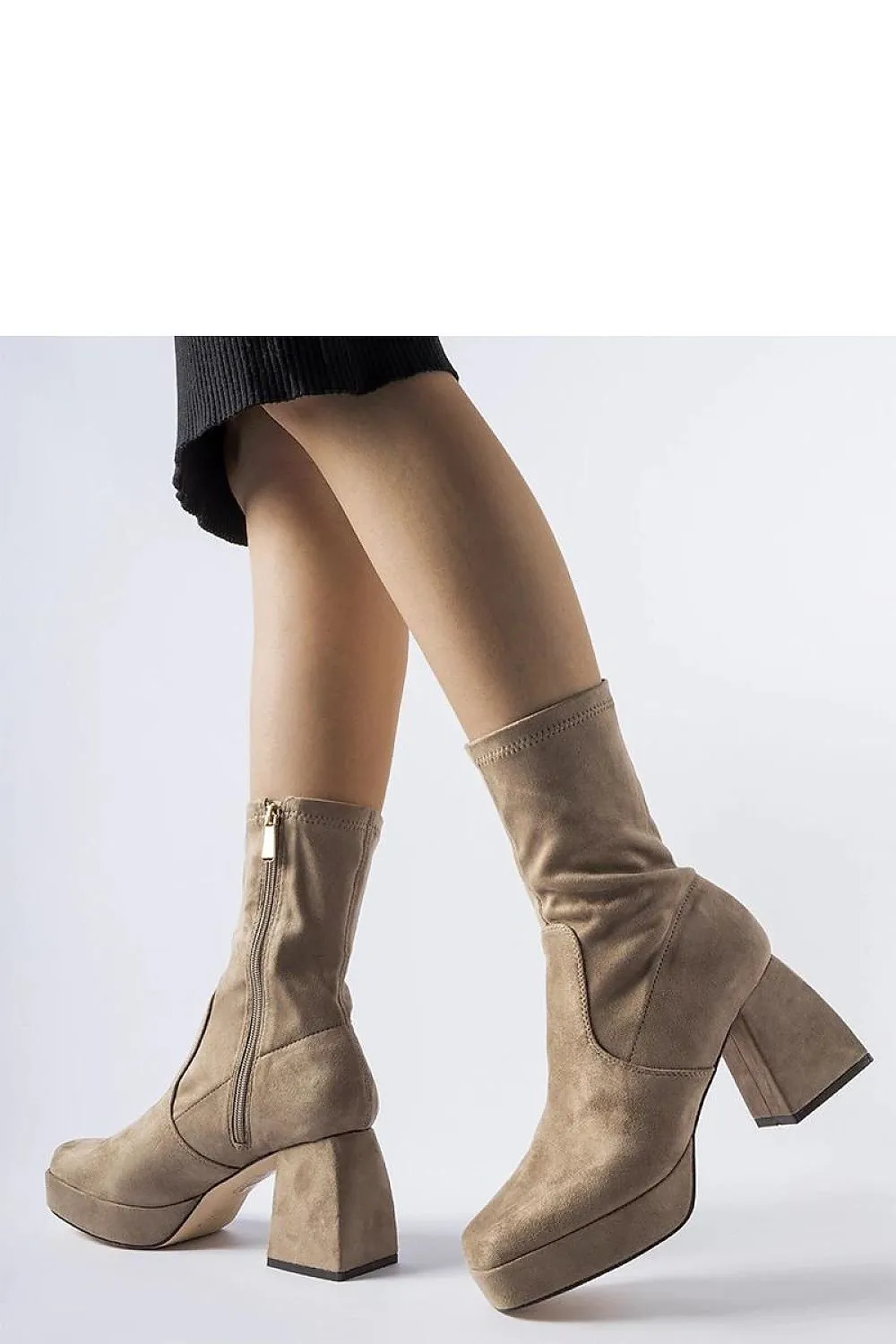 Brown heel ankle boots