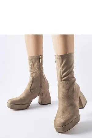 Brown heel ankle boots