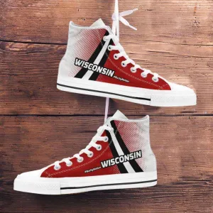 #BuckyNation Wisconsin Fan Canvas High Top Shoes