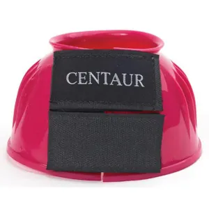 Centaur Polyvinyl chloride Ribbed Double Hook and Loop Bell Boots, Hot Pink