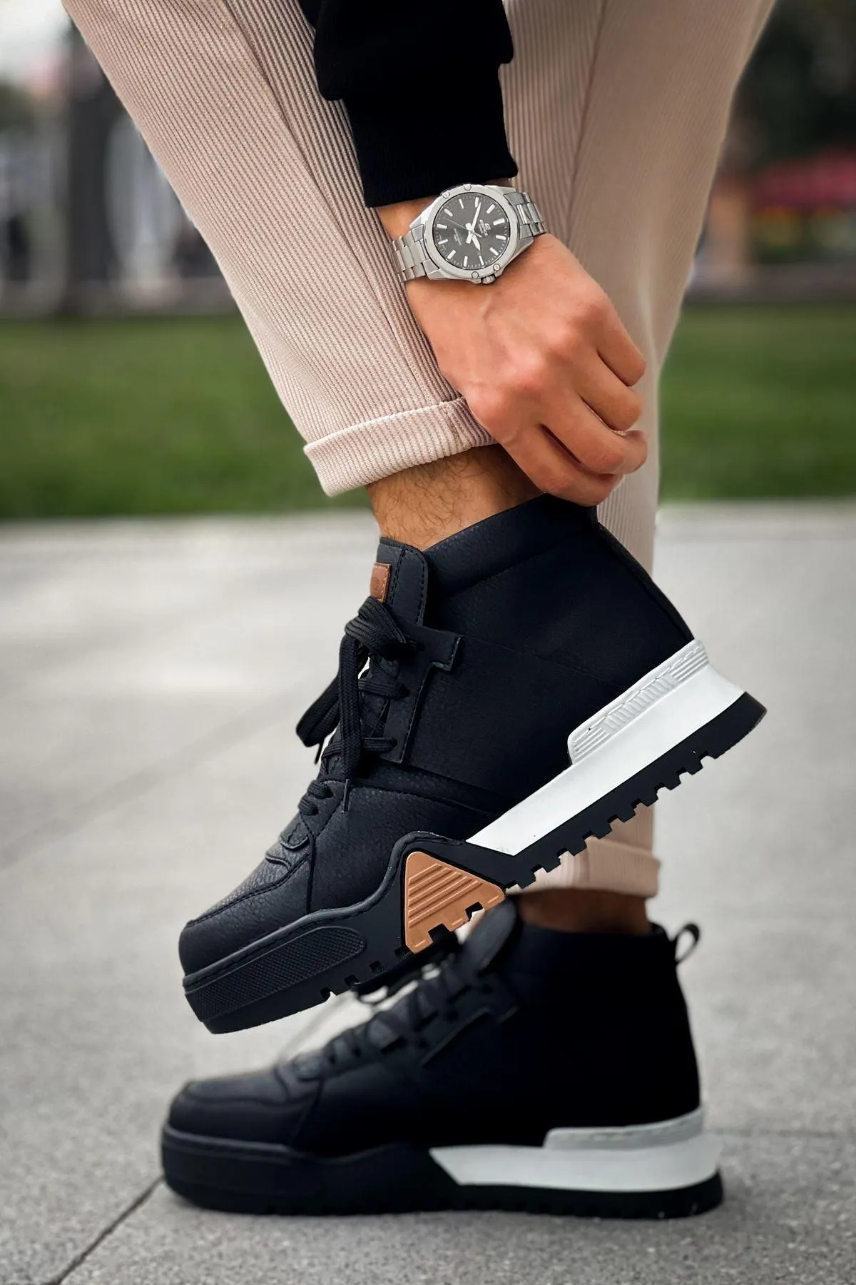 CH057 SBT Men's Sneaker Boots BLACK / BLACK