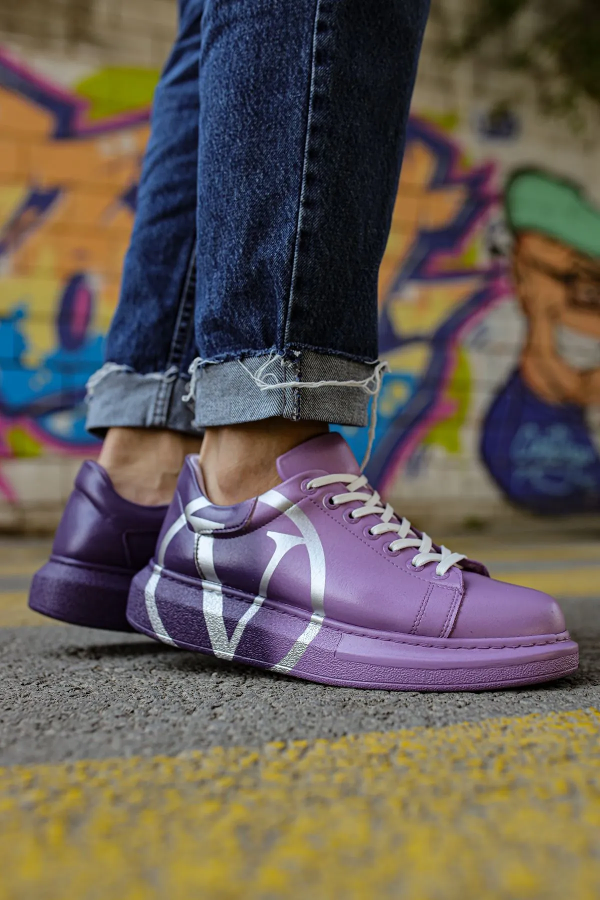 CH254 Men's Sport Sneakers Shoes PURPLE/ DARK PURPLE
