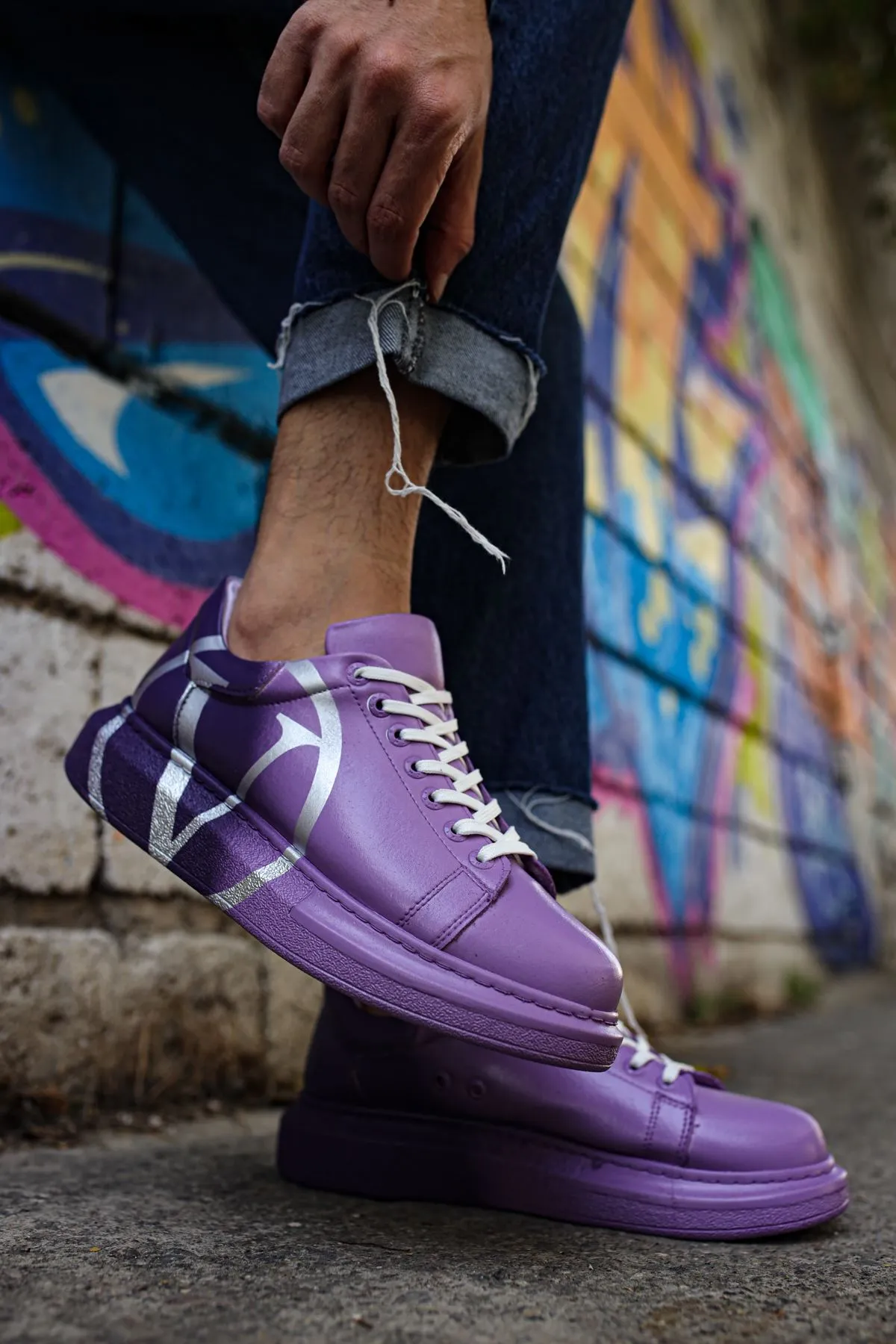 CH254 Men's Sport Sneakers Shoes PURPLE/ DARK PURPLE