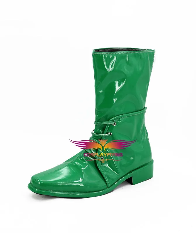 Comics Anime JoJo's Bizarre Adventure Caesar·Anthonio·Zeppeli Green Cosplay Shoes Boots Custom Made for Adult Men and Women Halloween Carnival