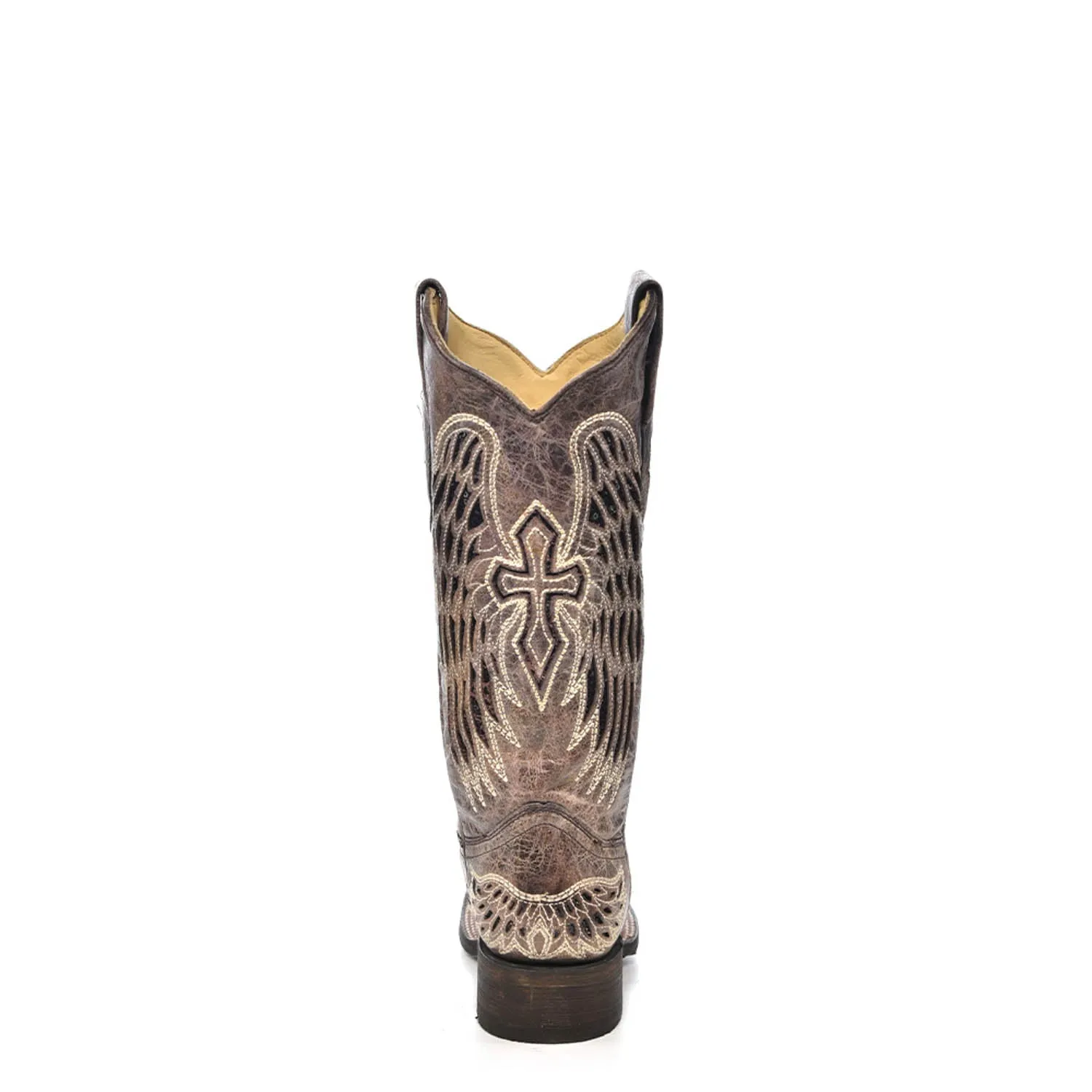 Corral Ladies Wing & Cross Brown Cowhide Leather Cowgirl Boots