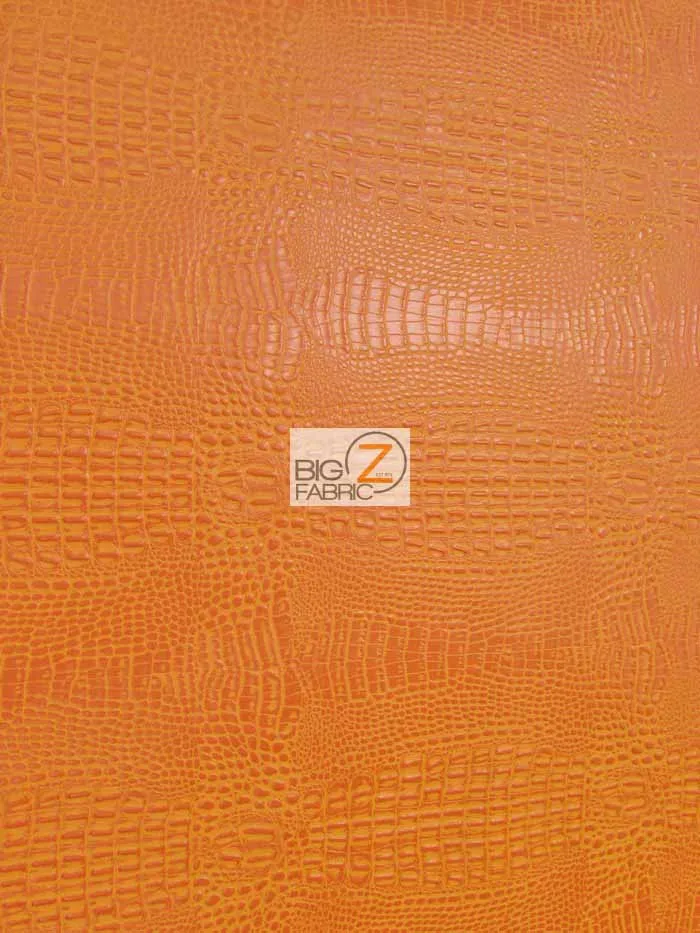 Crocodile Marine Vinyl Fabric - Auto/Boat - Upholstery Fabric / Crush Orange / By The Roll - 30 Yards