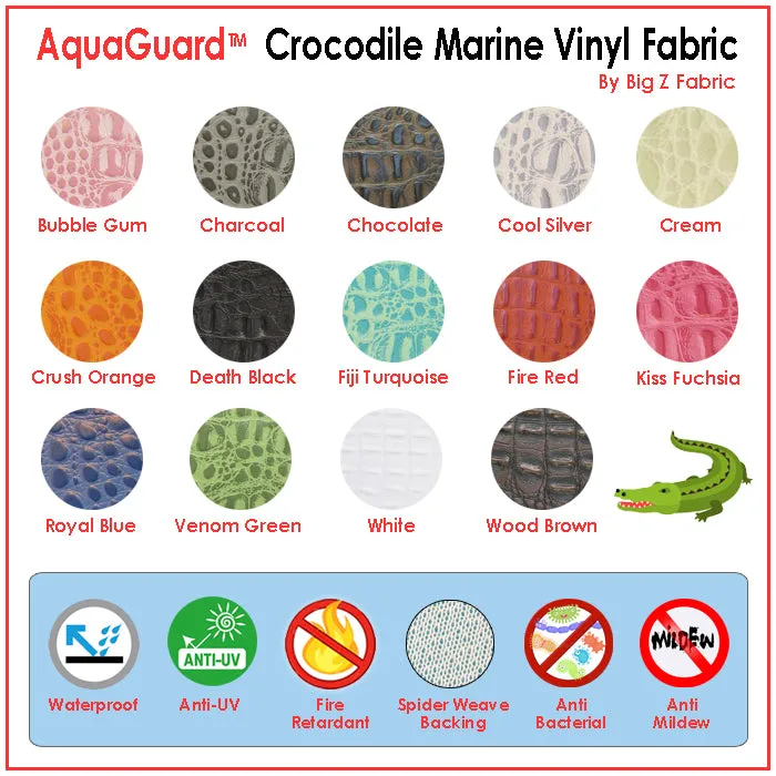 Crocodile Marine Vinyl Fabric - Auto/Boat - Upholstery Fabric / Crush Orange / By The Roll - 30 Yards