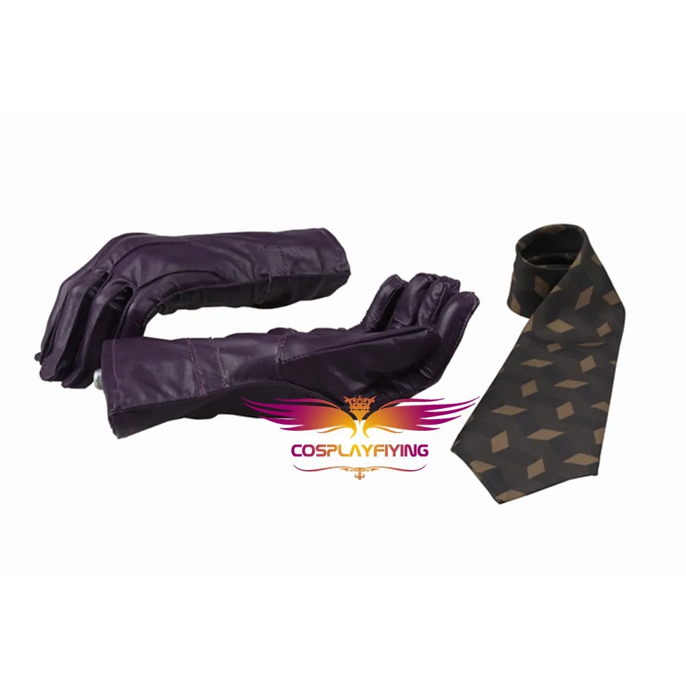 DC Batman: The Dark Knight Joker Cosplay Costume Trench Coat Vest Shirt Pants Tie Gloves without Suit for Halloween Carnival