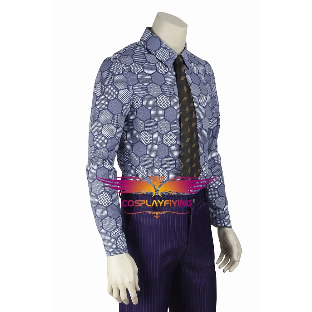 DC Batman: The Dark Knight Joker Cosplay Costume Trench Coat Vest Shirt Pants Tie Gloves without Suit for Halloween Carnival