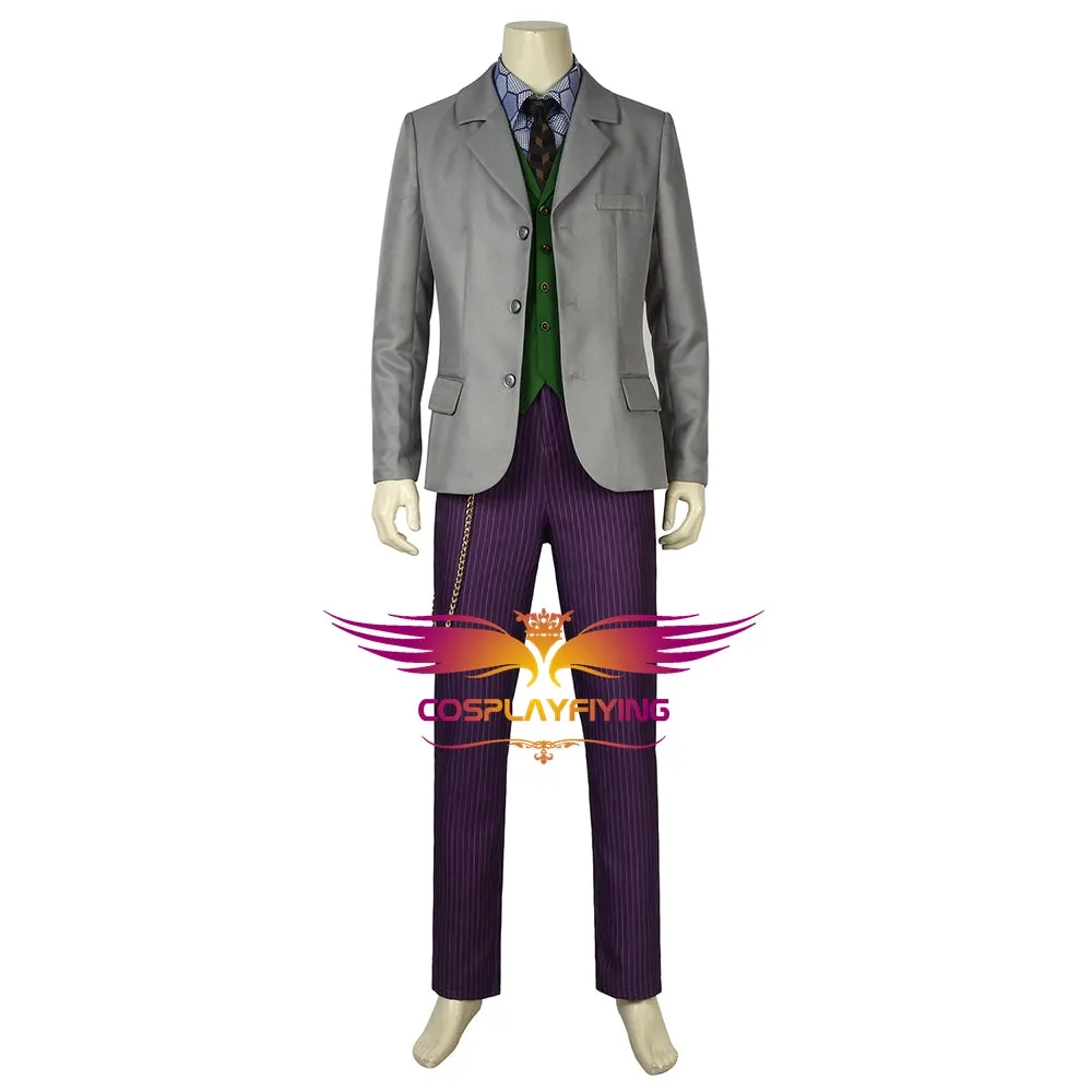 DC Comics Batman：The Dark Knight Joker Cosplay Costume Full Set with Mask for Halloween Carnival