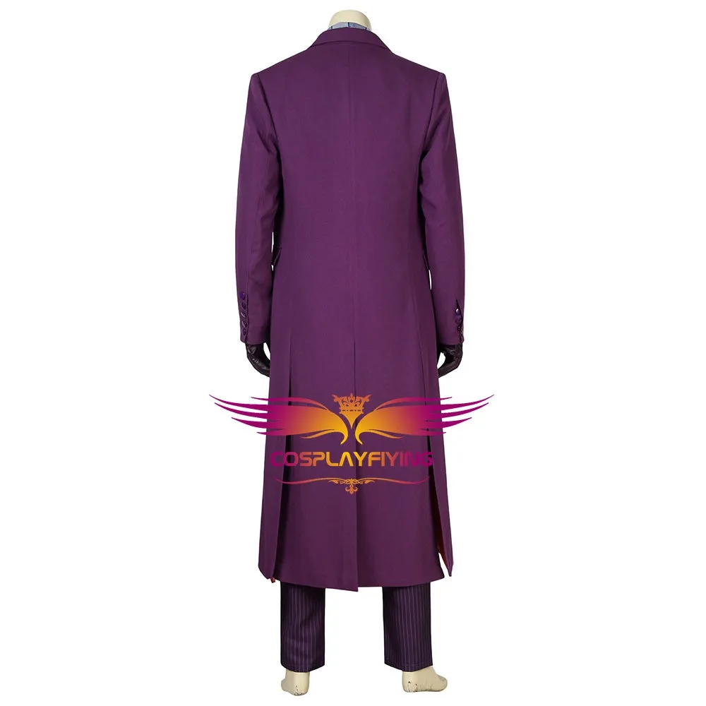 DC Comics Batman：The Dark Knight Joker Cosplay Costume Full Set with Mask for Halloween Carnival