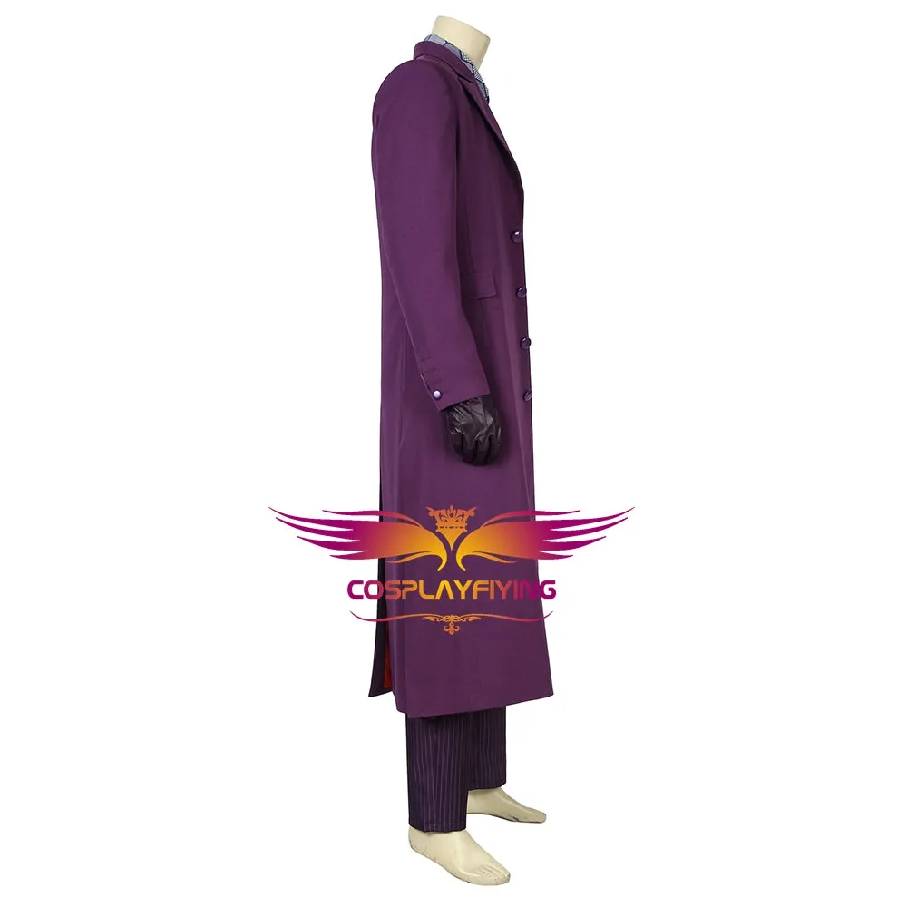 DC Comics Batman：The Dark Knight Joker Cosplay Costume Full Set with Mask for Halloween Carnival