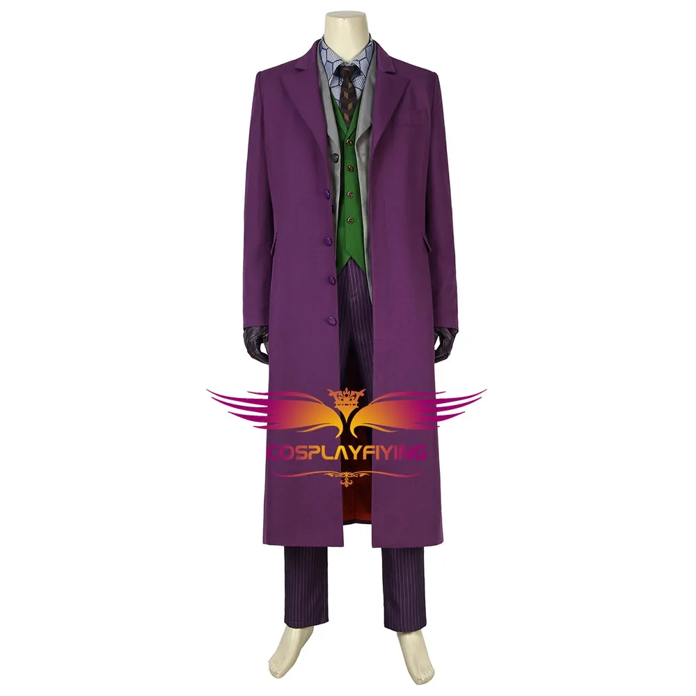 DC Comics Batman：The Dark Knight Joker Cosplay Costume Full Set with Mask for Halloween Carnival