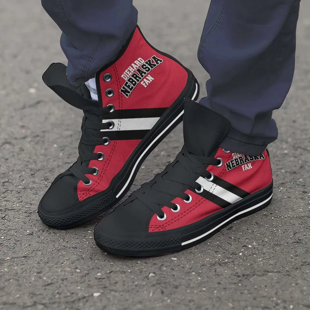 Diehard Nebraska Fan Canvas High Top Shoes
