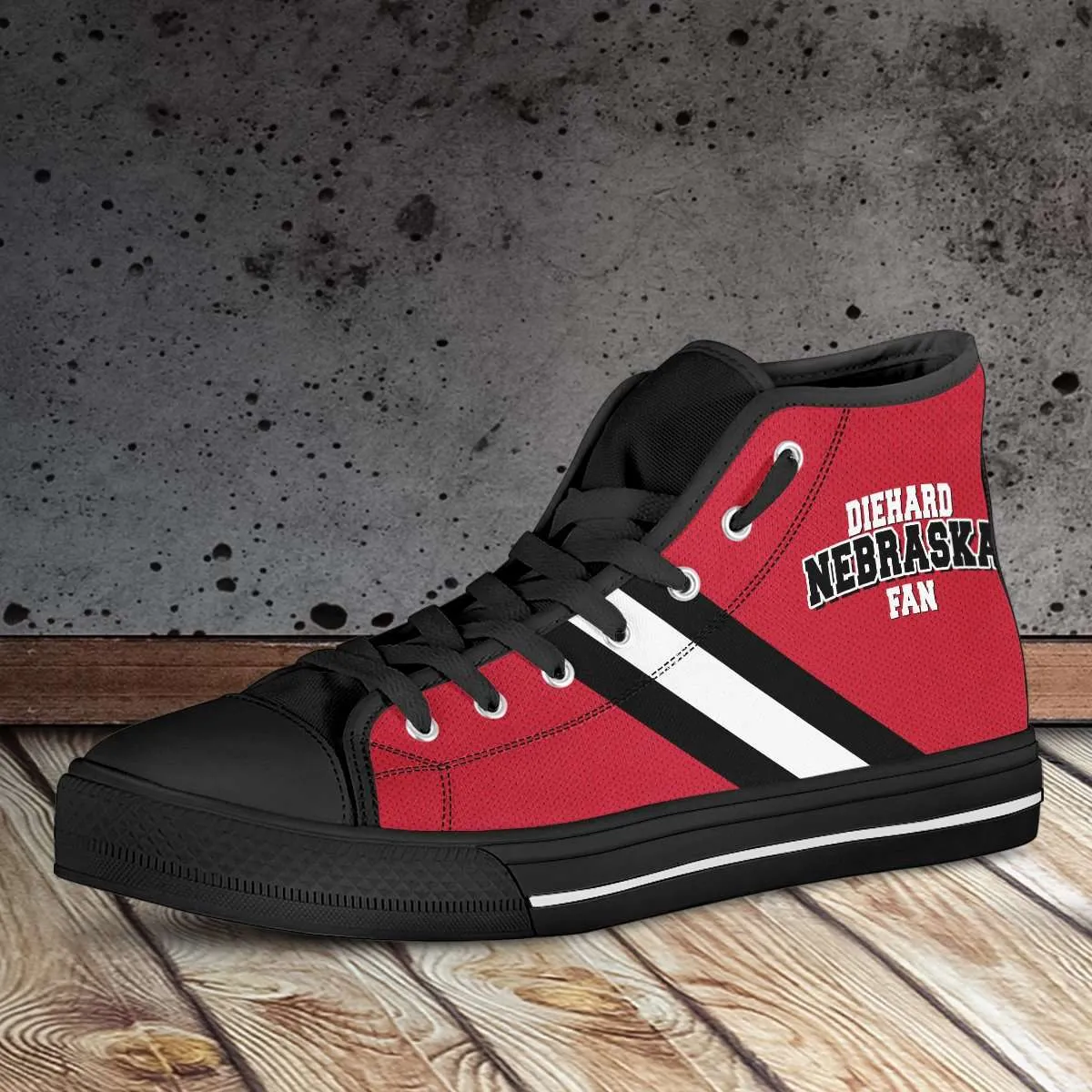 Diehard Nebraska Fan Canvas High Top Shoes