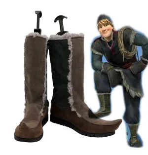 Disney Movie Frozen Kristoff Cosplay Shoes Boots Custom Made for Adult Men and Women Halloween Carnival