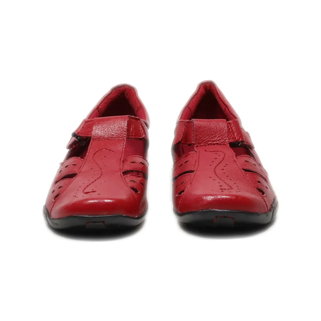 Dr. Scholl'S Slip Ons Leather Red Colour For Women