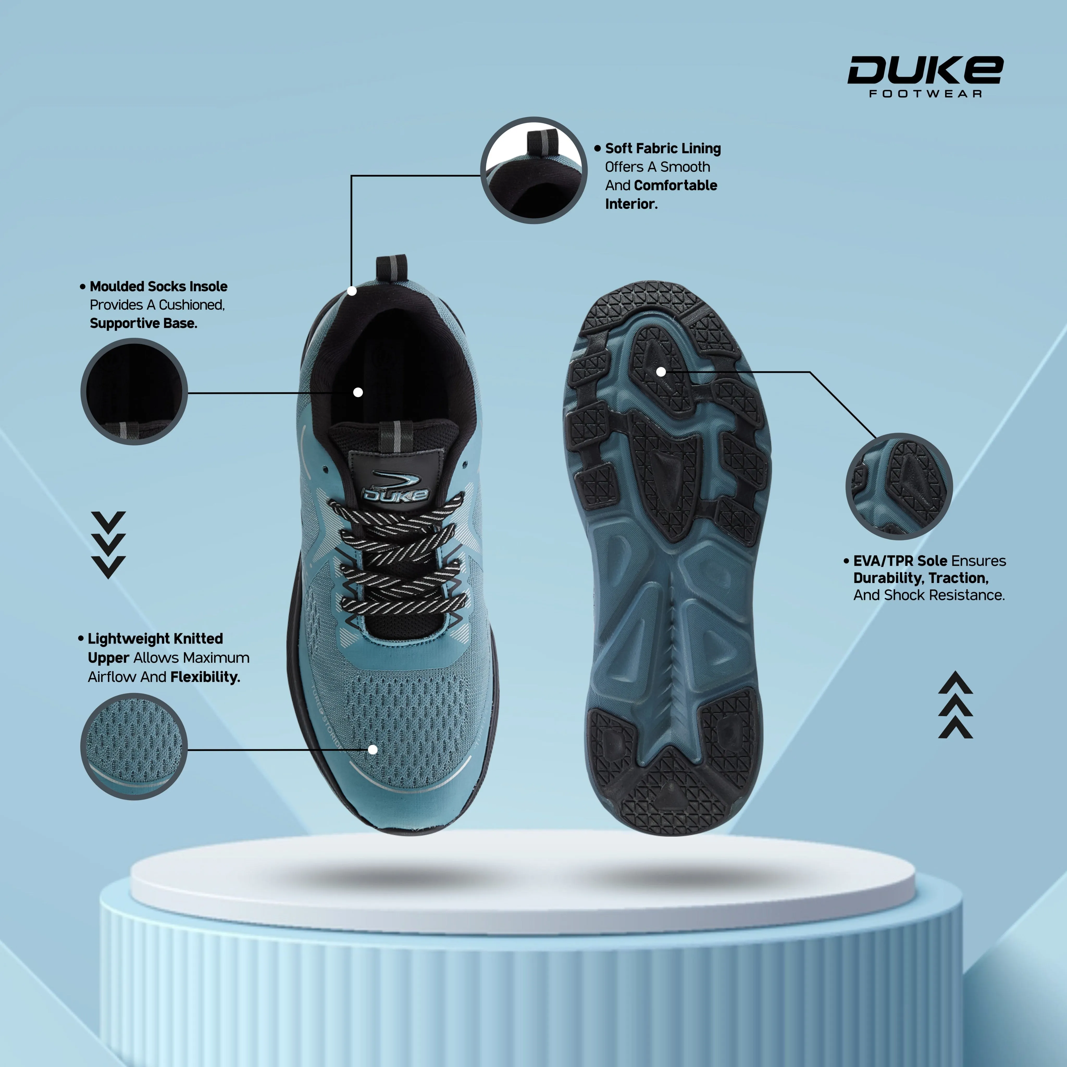 Duke Men's Turborun Sports Shoes (FWOL2122)