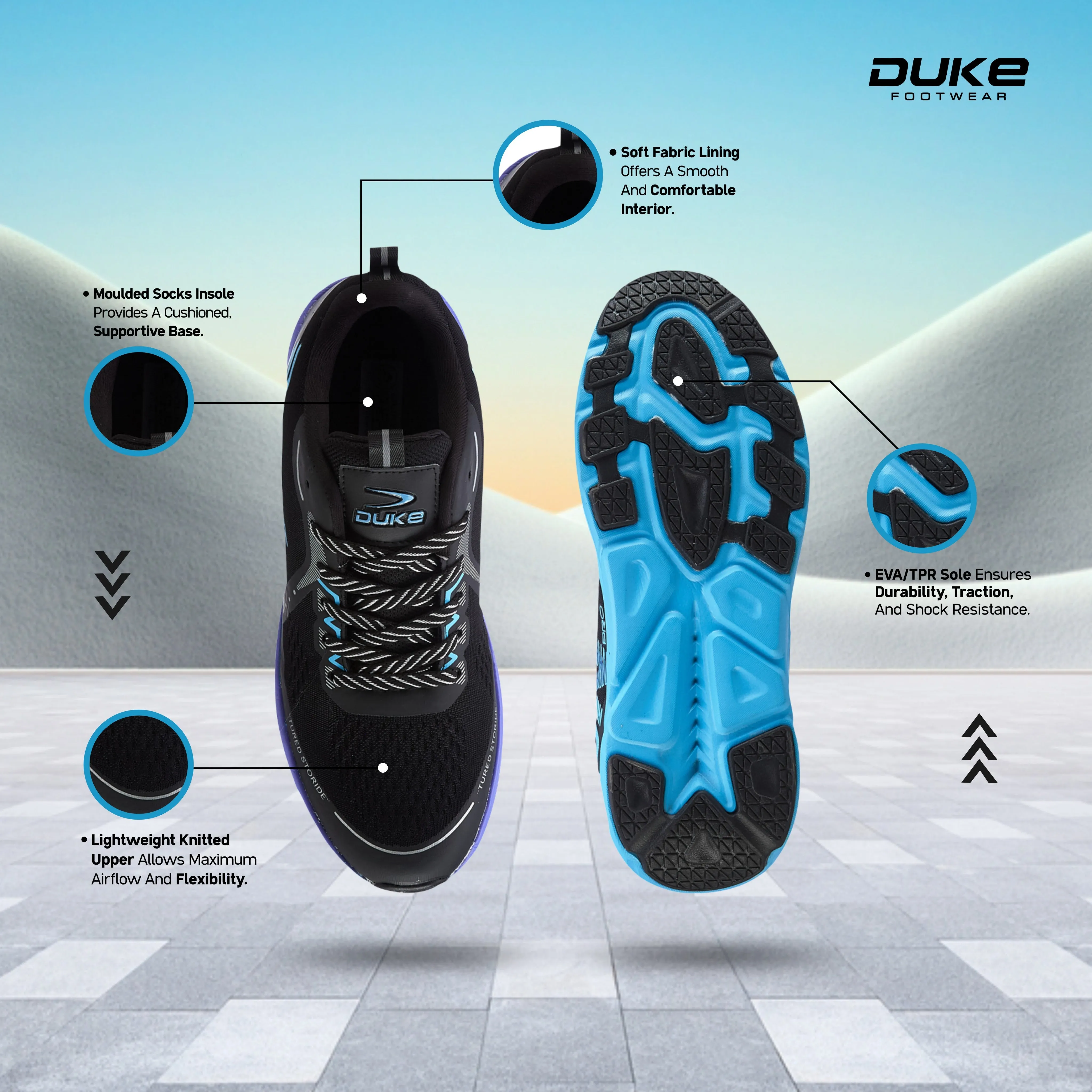 Duke Men's Turborun Sports Shoes (FWOL2122)