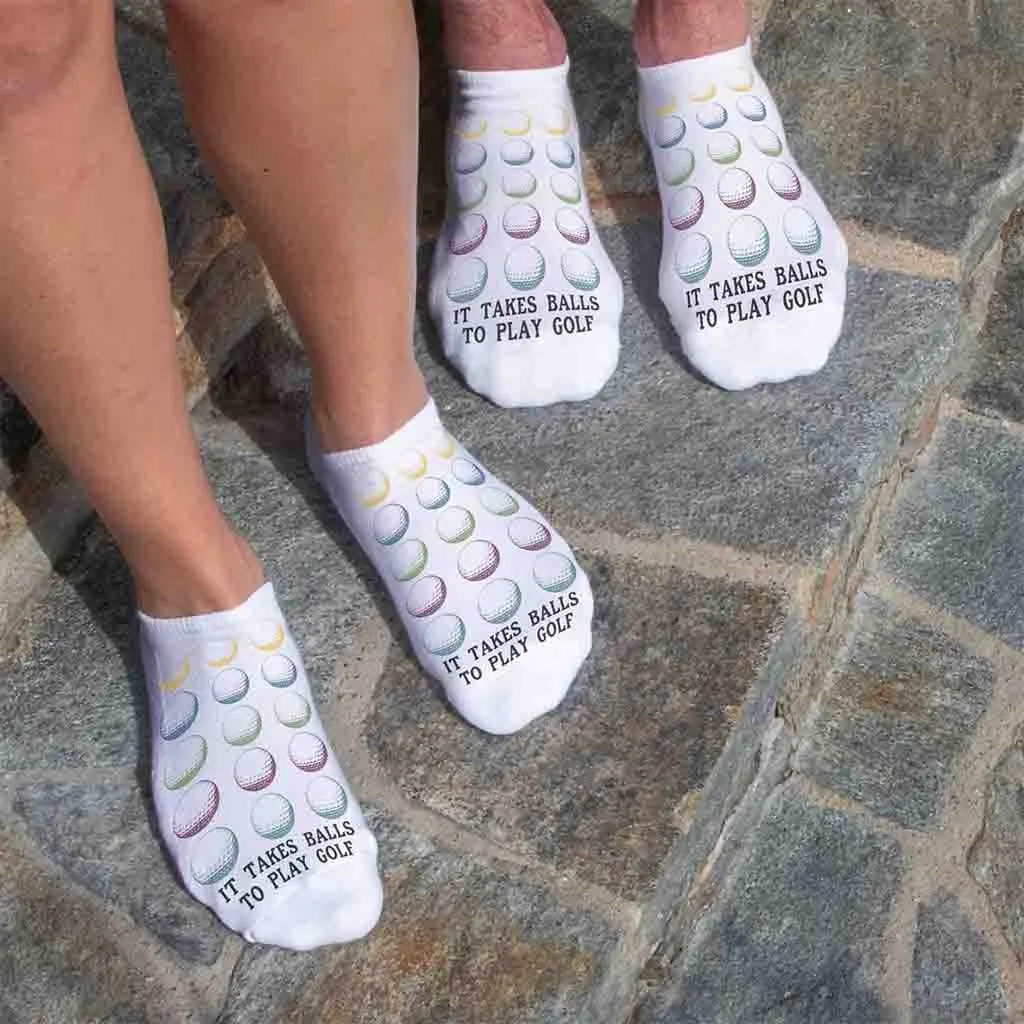 Funny Golf Ball Socks – No-Show Socks for Golf Lovers