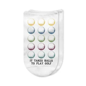 Funny Golf Ball Socks – No-Show Socks for Golf Lovers