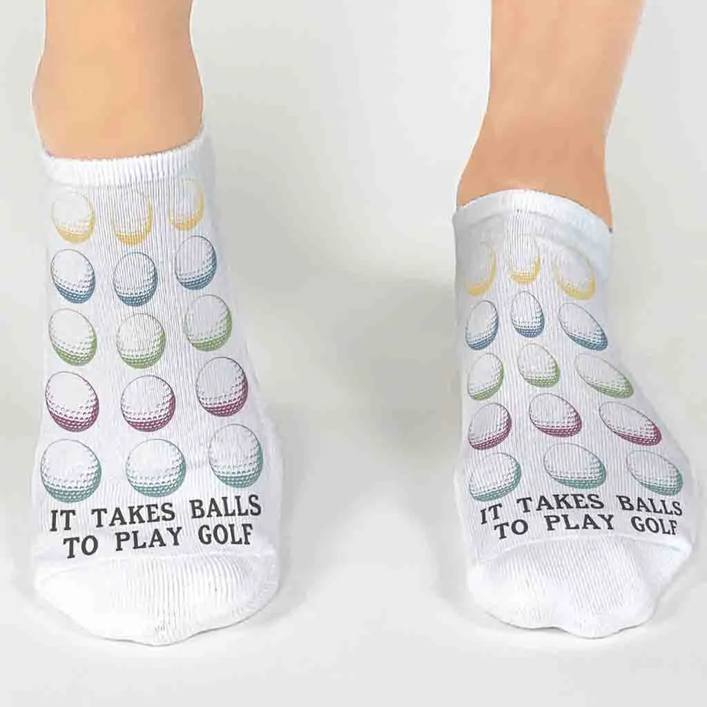 Funny Golf Ball Socks – No-Show Socks for Golf Lovers
