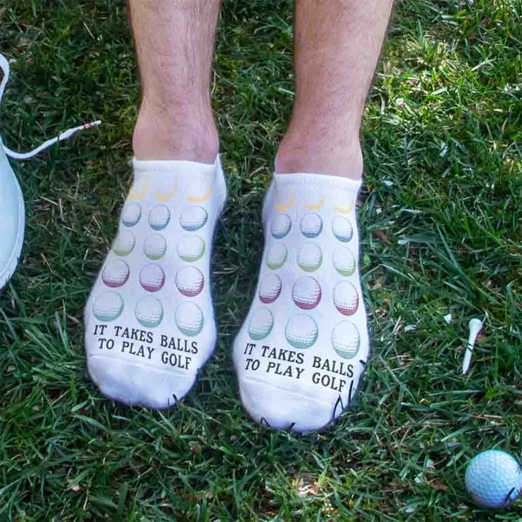 Funny Golf Ball Socks – No-Show Socks for Golf Lovers